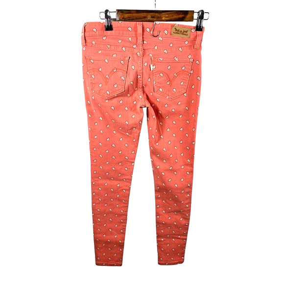 Levis 535 BANDANA PRINT Pants Jegging Jeans Size 28 Beachy Boho Preppy Retro - Picture 4 of 10